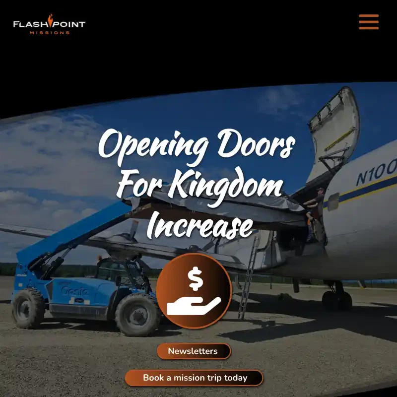 Screenshot of nonprofit website