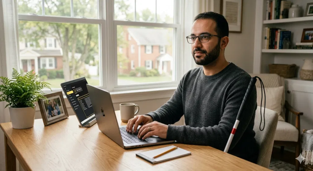 Handicap person using an ADA website