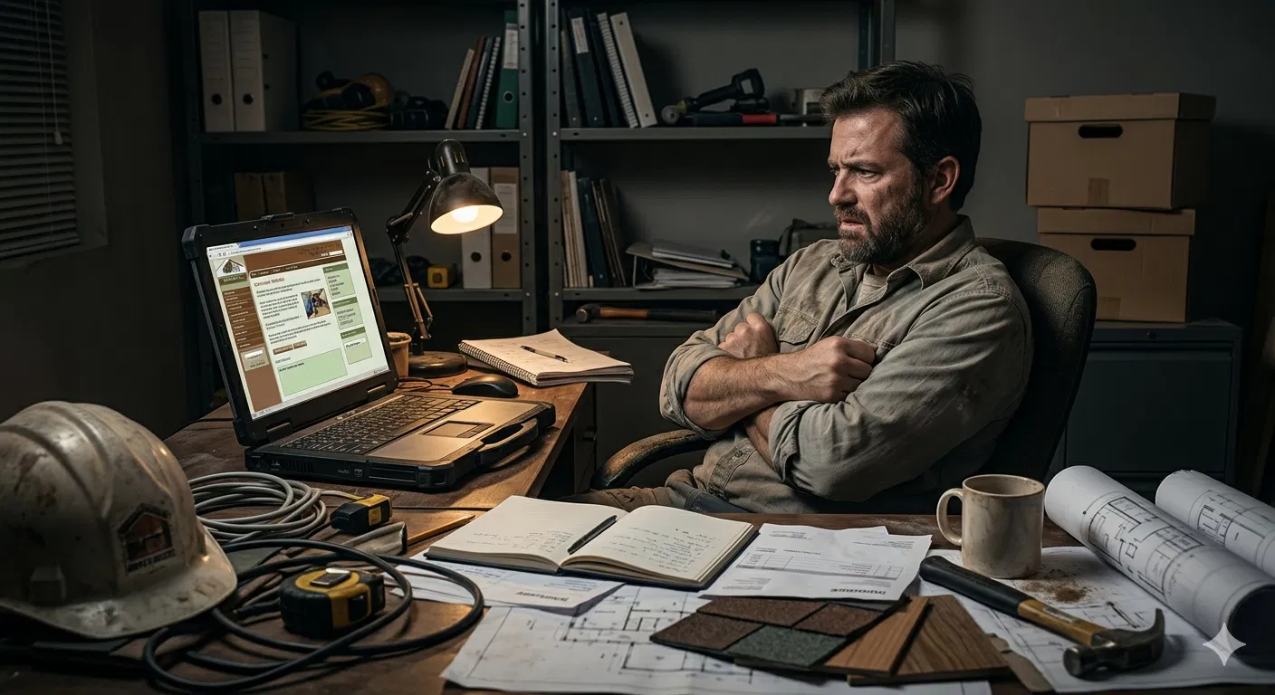 Contractor has frustrated with his old outdated website